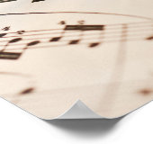 Brillen auf Notenmusik Poster (Ecke)