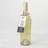 Brillen aus Rotwein | 50. Geburtstagsparty Flaschenanhänger (Angewinkelt)