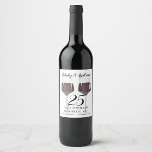 Brillen aus Rotwein Weinetikett
