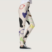 Brillen Hats und Mustache Background Leggings (Rechts)