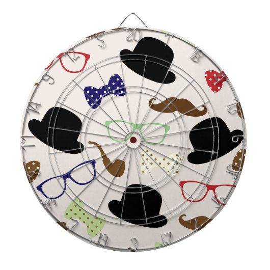 Brillen, Hats und Mustache Dartscheibe (vorne)