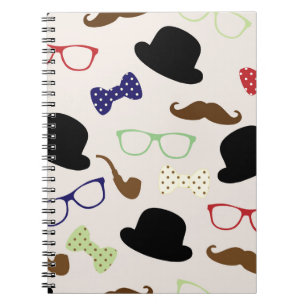Brillen, Hats und Mustache Notizblock