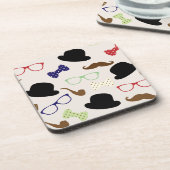 Brillen, Hats und Mustache Untersetzer (Linke Seite)
