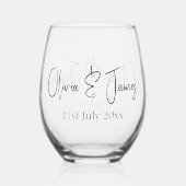 Brillen - Hochzeitsgeschenk anpassen Weinglas Ohne Stiel (Vorderseite)