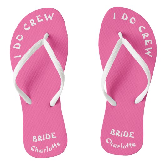 Brillen Personalisiert rosa und weiß Badesandalen (Fußbett)