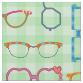 Brillen-Retro moderner Hipster mit grünem Gingham Stoff (Nahaufnahme)