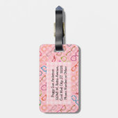 Brillen-Retro moderner Hipster mit rosa Gingham Gepäckanhänger (Rückseite vertikal)