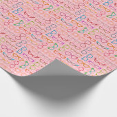 Brillen-Retro moderner Hipster mit rosa Gingham Geschenkpapier (Ecke)