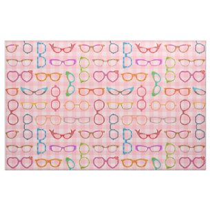 Brillen-Retro moderner Hipster mit rosa Gingham Stoff