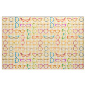 Brillen-Retro moderner Hipster-Orangen-Gingham Stoff (Fat Quarter (45,7 x 55,9 cm))