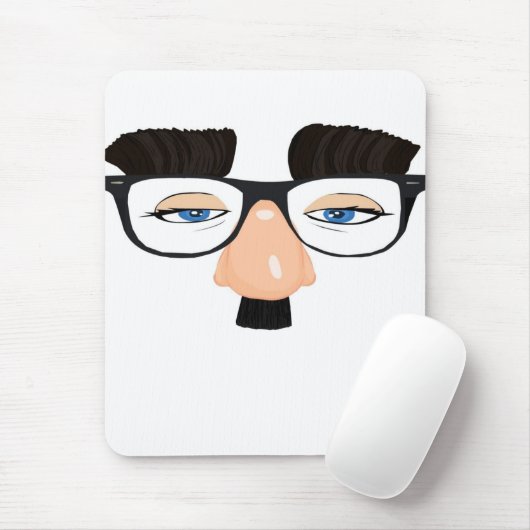 Brillen und Gesicht mit dem Schnurrbart Mousepad (Mit Mouse)