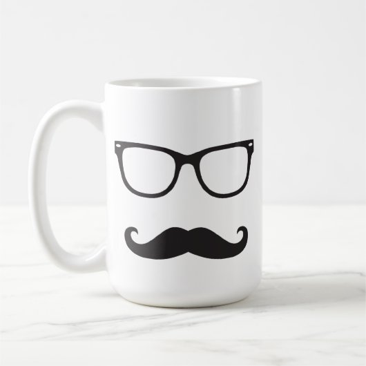 Brillen und Schnurrbart-Tasse Kaffeetasse (Links)
