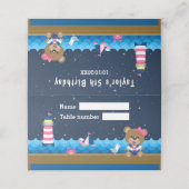 Brillenbär Rosa Seestufe Platzkarte (Außenseite Aufgefaltet)