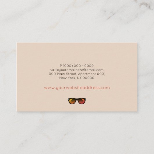 Brillenbeige Visitenkarte (Rückseite)