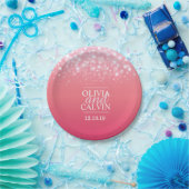 Brillenblase aus rosa Champagner Pappteller (Party)