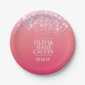 Brillenblase aus rosa Champagner Pappteller (Vorderseite)