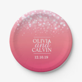 Brillenblase aus rosa Champagner Pappteller