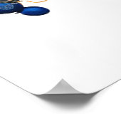 Brillenblaue und flache Gold Geburtstagsparty Poster (Ecke)