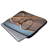 Brillenbrille aus Holz Laptopschutzhülle (Vorne Knopf)