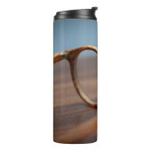 Brillenbrille aus Holz Thermosbecher (Nach links gedreht)