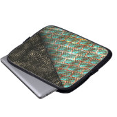 Brilleneffekt hellblau gepunktet, dunkelbraune Det Laptopschutzhülle (Vorne Knopf)