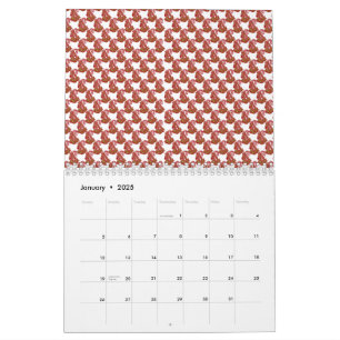 Brillenfarbenes Packpapier mit festlicher Kiste Kalender