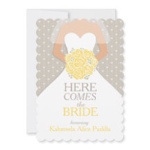 Brillengelbe Bouquet-Grafik-Brautparty einladen