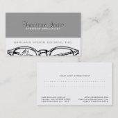 Brillengesicht mit Erinnerung Terminkarte (Vorne/Hinten)