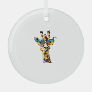 Brillengiraffe mit Sonnenbrille Ornament Aus Glas