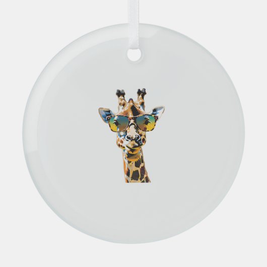 Brillengiraffe mit Sonnenbrille Ornament Aus Glas (Vorderseite)