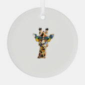 Brillengiraffe mit Sonnenbrille Ornament Aus Glas (Rückseite)