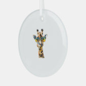 Brillengiraffe mit Sonnenbrille Ornament Aus Glas (Vorderseite links)