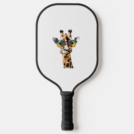 Brillengiraffe mit Sonnenbrille Pickleball Schläger (Vorderseite)
