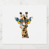 Brillengiraffe mit Sonnenbrille Schaumweinetikett (Einzelnes Label)