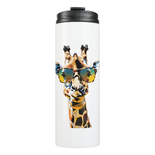 Brillengiraffe mit Sonnenbrille Thermosbecher (Vorderseite)