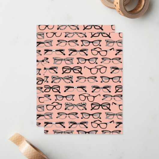 Brillengläser, Brille, Brille, Brille Mitteilungskarte (Vorderseite/Rückseite Beispiel)