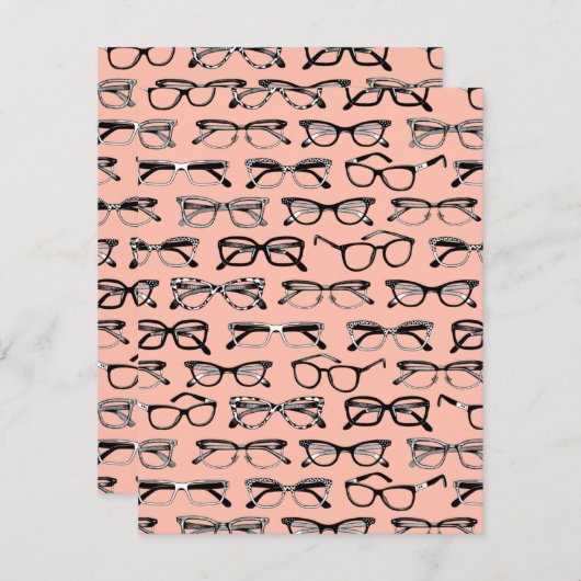 Brillengläser, Brille, Brille, Brille Mitteilungskarte (Vorne/Hinten)