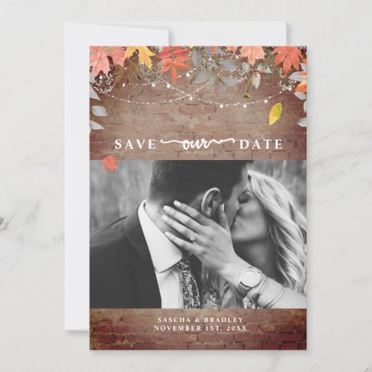 Brillengläser Herbstleuchten Foto Hochzeit im Herb Save The Date (Vorderseite)