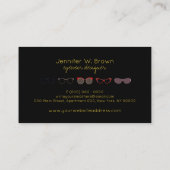 Brillengläser, schwarz-gelbe Optiker Visitenkarte (Rückseite)