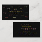 Brillengläser, schwarz-gelbe Optiker Visitenkarte (Vorne/Hinten)