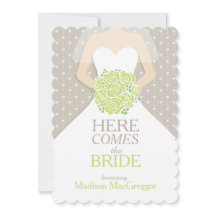 Brillengrüne Bouquet-Grafik-Brautparty einladen