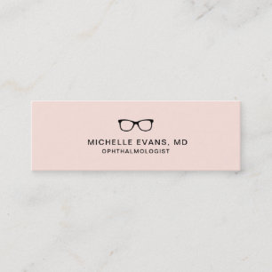 Brillenlogo Blush Pink Ophthalmologe Mini Visitenkarte