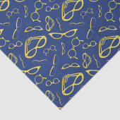 Brillenmuster aus Augenbrauen in Gelb und Navy Bla Seidenpapier (Detail)