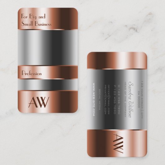 Brillenoptik mit Monogramm Visitenkarte (Vorne/Hinten)