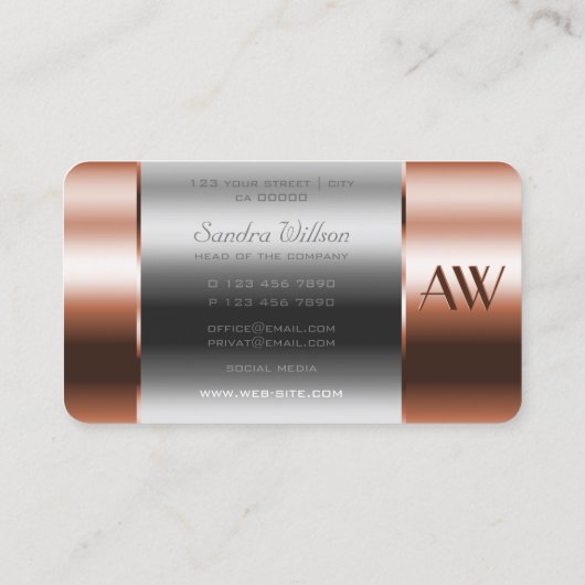 Brillenoptik mit Monogramm Visitenkarte (Rückseite)