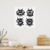 Brillenpinke zeichnend Kunstposter Poster (Küche)