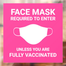 Brillenrosa Maskenmaske erfordert Zeichenfenster-D Fensteraufkleber