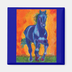 Brillian Blau-Pferd Magnet