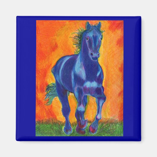 Brillian Blue Horse Magnet (Vorne)