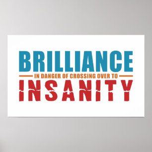 BRILLIANCE VS INSANITY Custom Color Poster